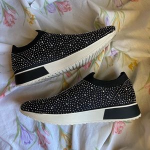 XOXO | Black Rhinestone Pollene Slip-On Sneaker - Women Size 7.5